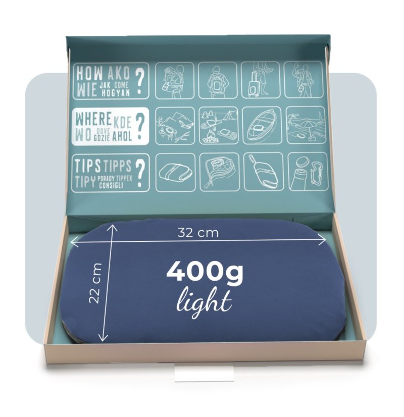 Cestovní podsedák MOSH Kamper light tmavomodrá / černá