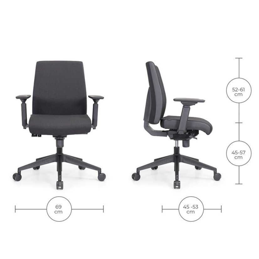 Ergonomická sieťovaná kancelárska stolička MOSH Airflow 616 – čierna