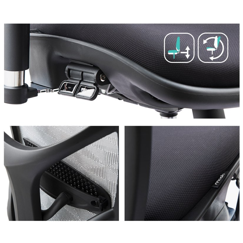 Ergonomická kancelárska stolička MOSH Airflow 601 – čierna