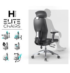 Ergonomická kancelárska stolička MOSH Elite H –  čierna