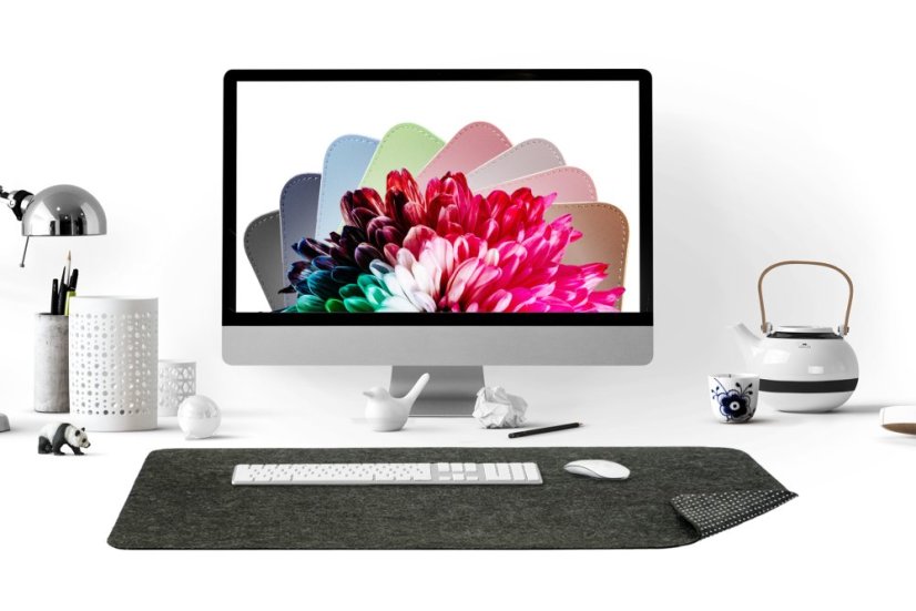 MOSH musemåtte og tastaturmåtte – filt, sort (M, L) - Størrelse: Stor (90 x 45 cm)