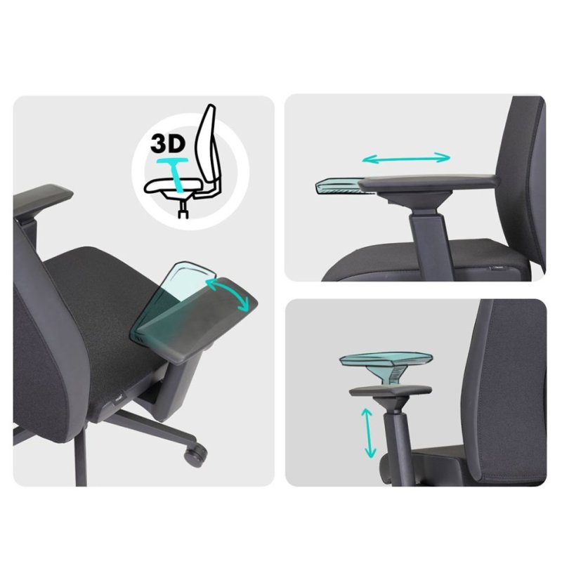 Ergonomická kancelárska stolička MOSH Elite T3 – čierna