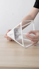 Zvlhčovač vzduchu / světlo - bílý, mramor, dřevo