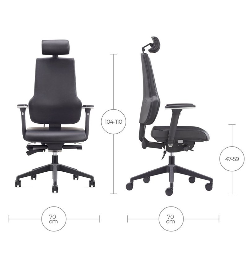 Ergonomická kancelářská židle MOSH Elite F – černá