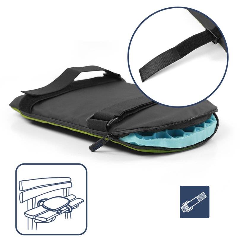 MOSH Kamper -matkaistuintyyny, limenvihreä / musta