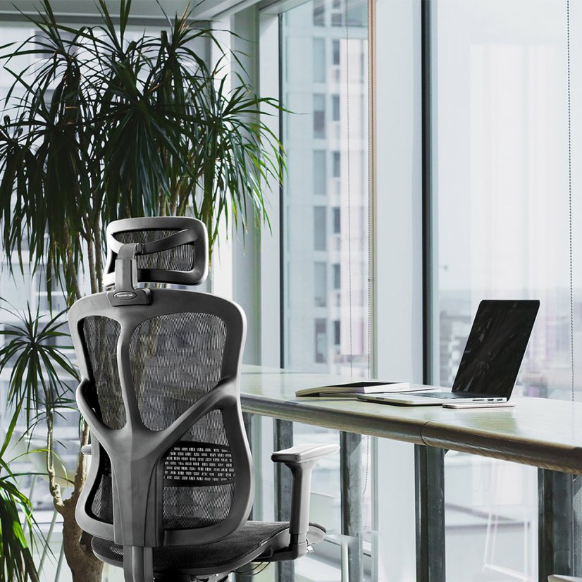 Ergonomická sieťovaná kancelárska stolička MOSH Airflow 521 – čierna