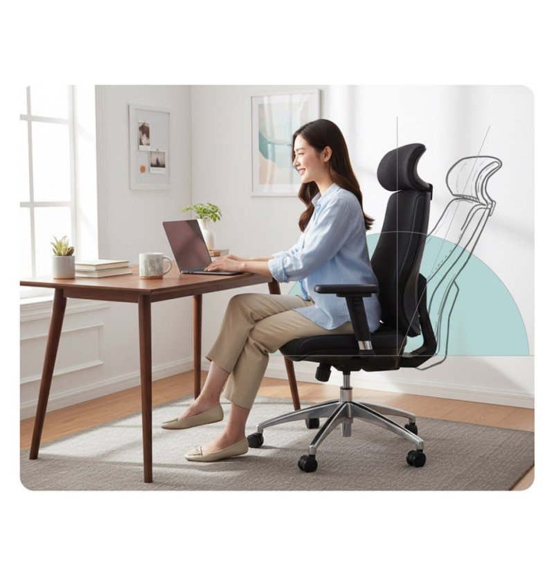 Ergonomická kancelárska stolička MOSH Elite H –  čierna