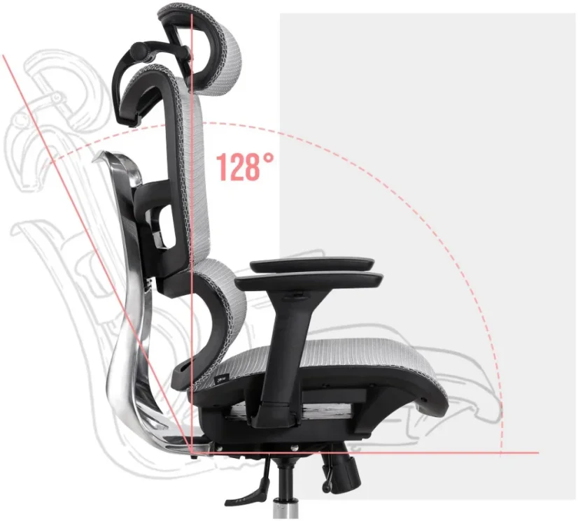 Síťované ergonomické kancelářské židle MOSH Airflow