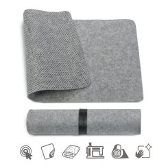 Podložka pod myš a klávesnicu MOSH plstená, sivá, 70 × 35 cm