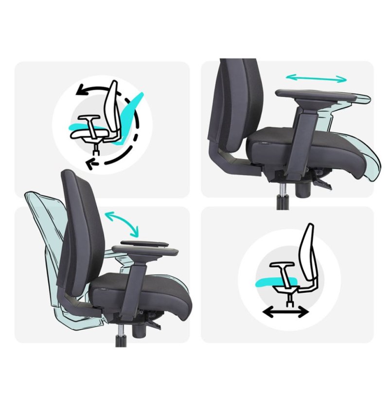 Ergonomická kancelárska stolička MOSH Elite T3 – čierna