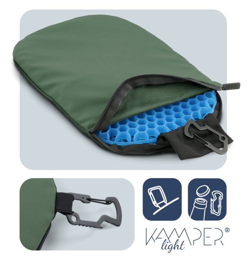 Cestovný podsedák MOSH Kamper light tmavá khaki / čierna