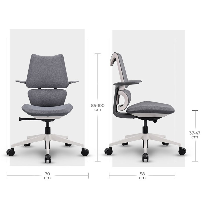 Ergonomická detská stolička MOSH Airflow 396 – sivá