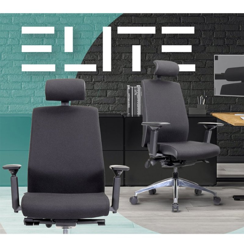 Ergonomická kancelárska stolička MOSH Elite T3 Pro čierna