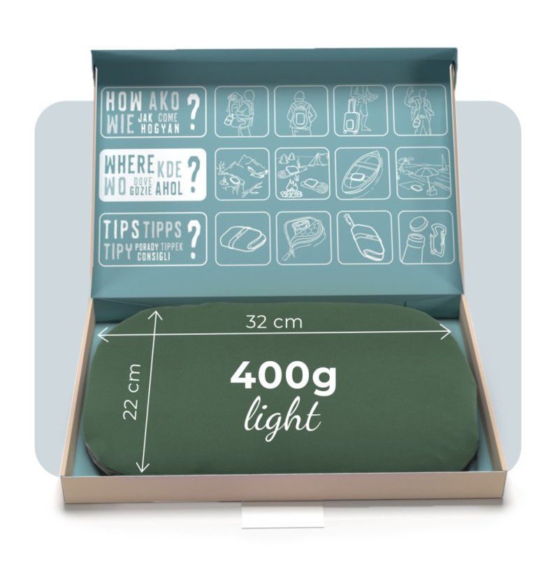 Cestovný podsedák MOSH Kamper light tmavá khaki / čierna