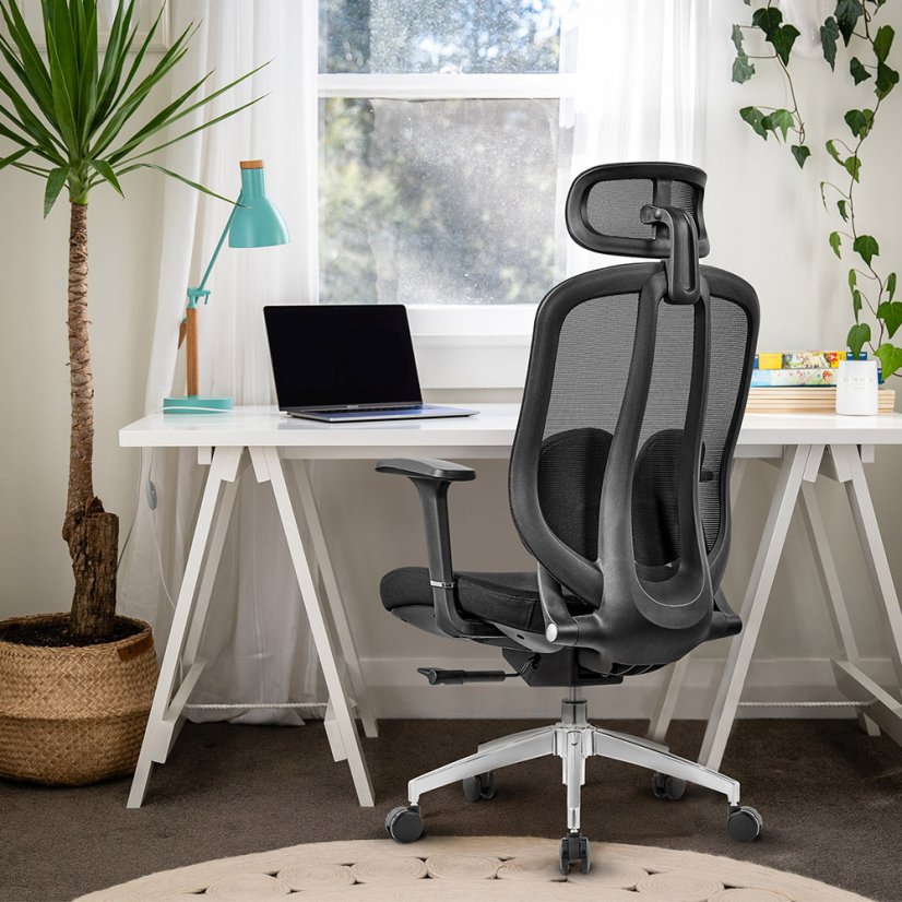 Ergonomická sieťovaná kancelárska stolička MOSH Airflow 616 – čierna