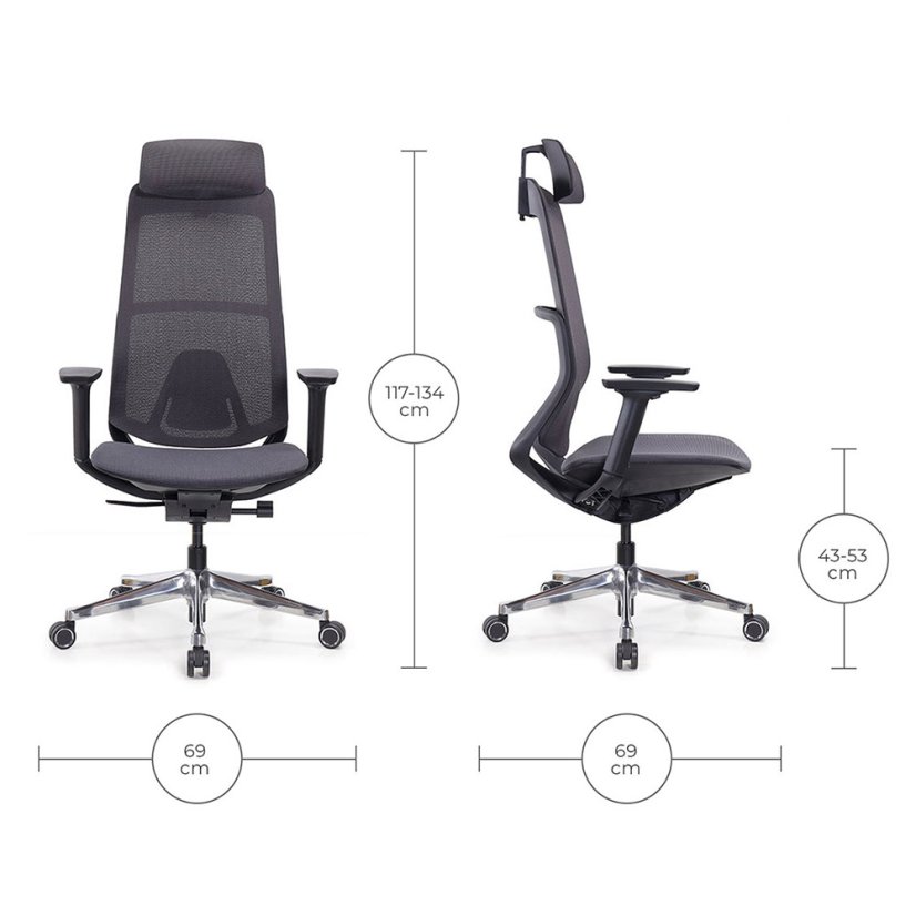 Ergonomická síťovaná kancelářská židle MOSH Airflow 406 – černá