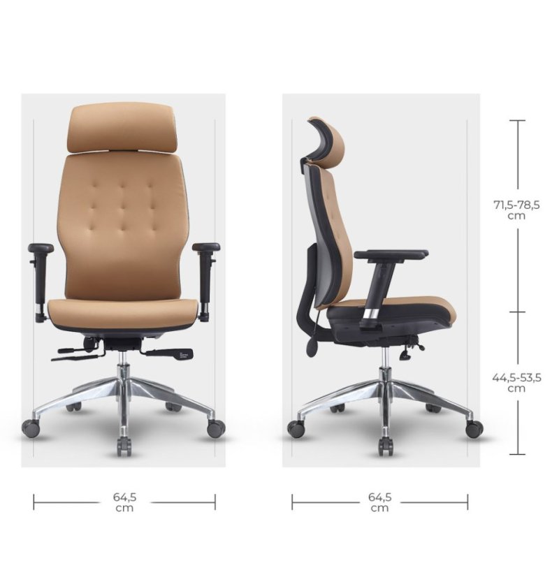 Ergonomická kancelárska stolička MOSH Elite H – hnedo-čierna