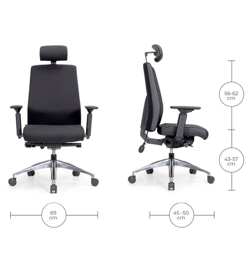 Ergonomická kancelárska stolička MOSH Elite T3 Pro čierna