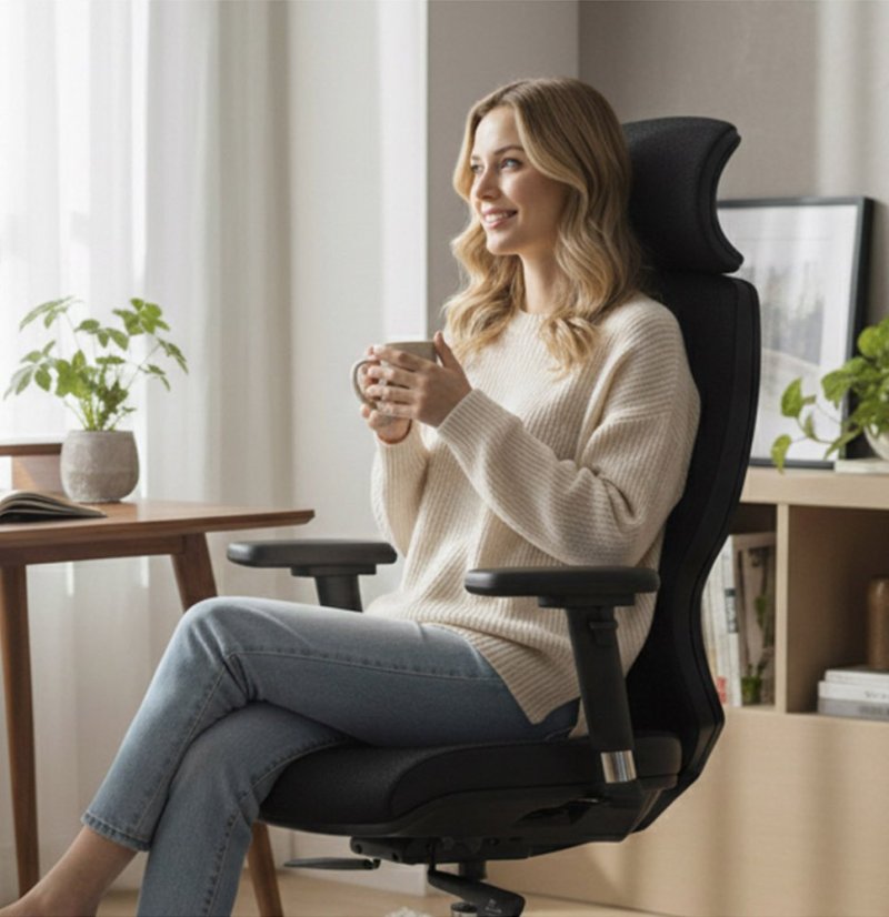 Ergonomická kancelárska stolička MOSH Elite H –  čierna