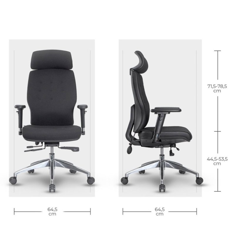 Ergonomická kancelárska stolička MOSH Elite H –  čierna