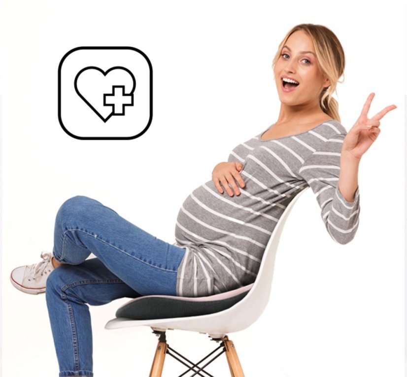 Gélový podsedák na židli ERGO2 B2B - růžová/šedá