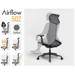 Ergonomická kancelárska stolička MOSH Airflow 502 - šedá