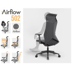 Ergonomická kancelárska stolička MOSH Airflow 502 - čierna