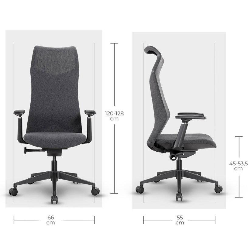 Ergonomická kancelářská židle MOSH Airflow 502 – černá
