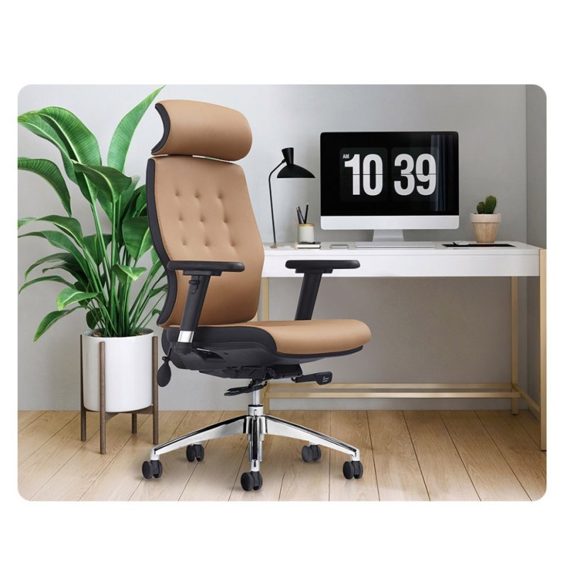 Ergonomická kancelárska stolička MOSH Elite H – hnedo-čierna
