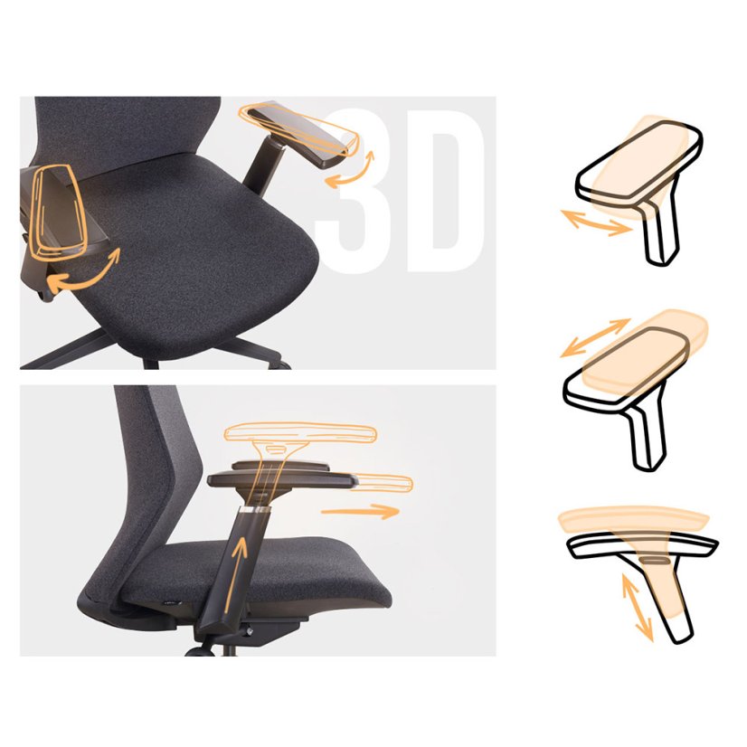 Ergonomická kancelářská židle MOSH Airflow 502 – černá