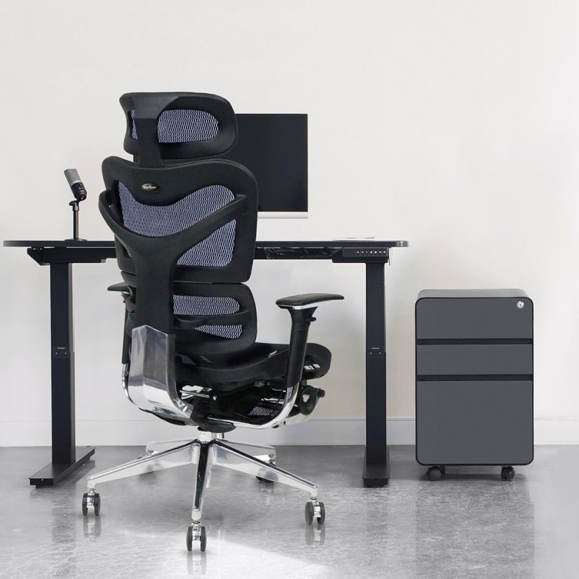Ergonomická sieťovaná kancelárska stolička MOSH Airflow 702 – modrá