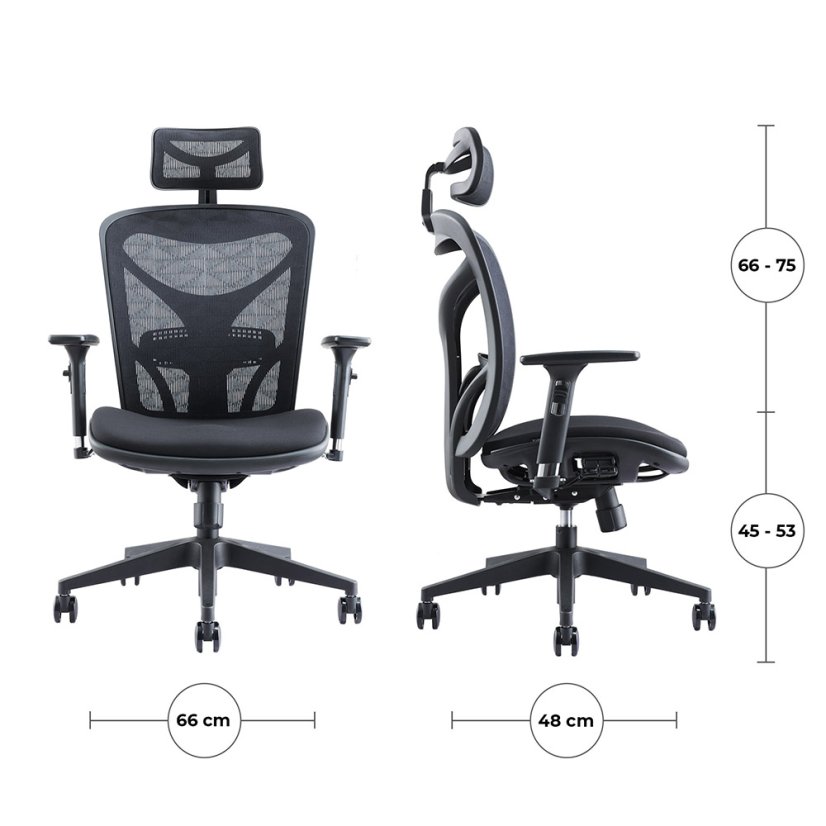 Ergonomická kancelárska stolička MOSH Airflow 601 – čierna