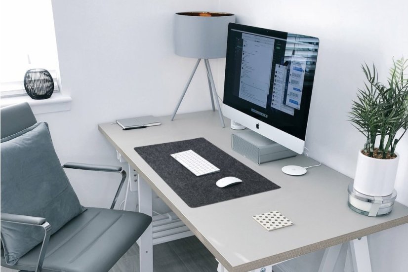 MOSH musemåtte og tastaturmåtte – filt, sort (M, L) - Størrelse: Stor (90 x 45 cm)