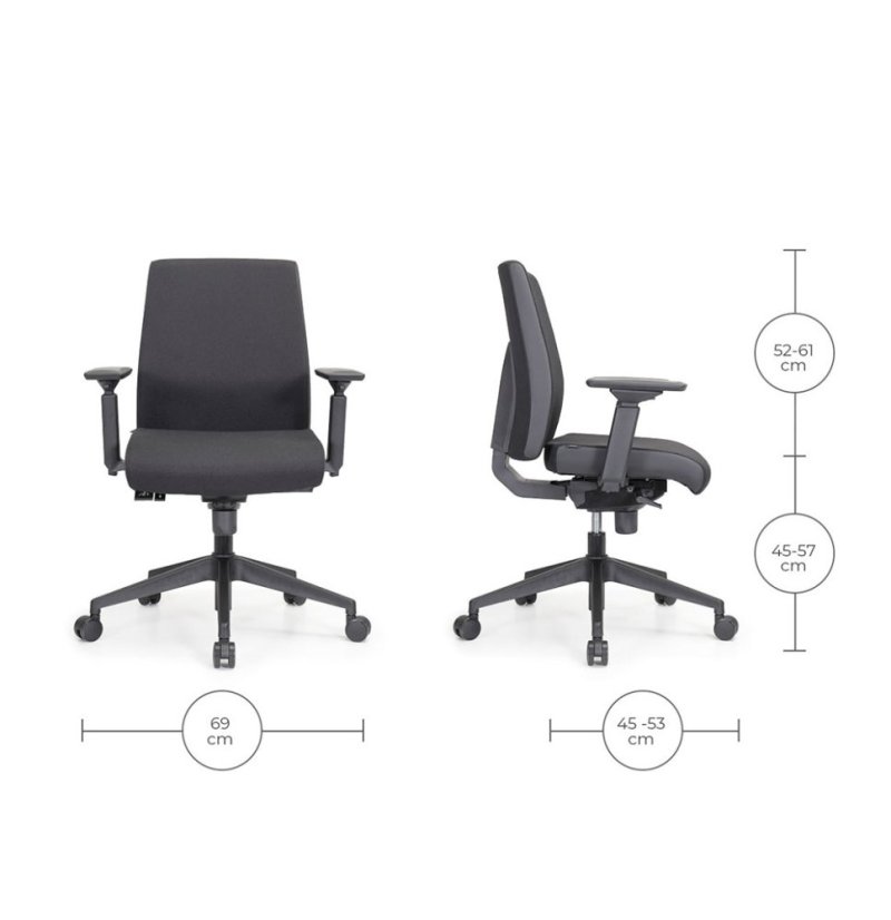 Ergonomická kancelárska stolička MOSH Elite T3 – čierna