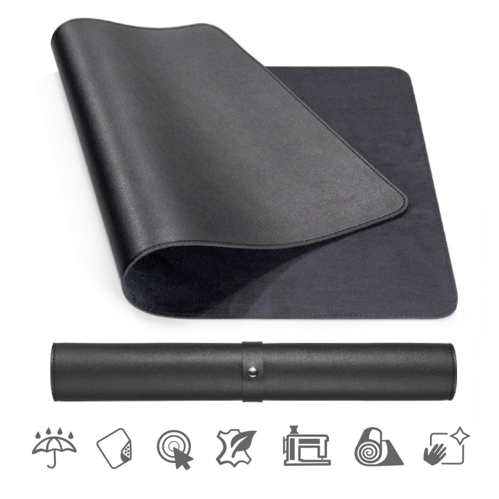 Podložka pod myš a klávesnicu MOSH eco koža, čierna (S,M,L) Large (90 x 45 cm)