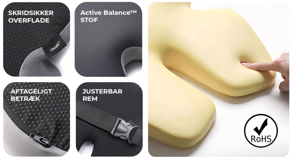 Sada MOSH ERGO2 Súprava podsedák B1X čierna/sivá + opierka H1X čierna/sivá