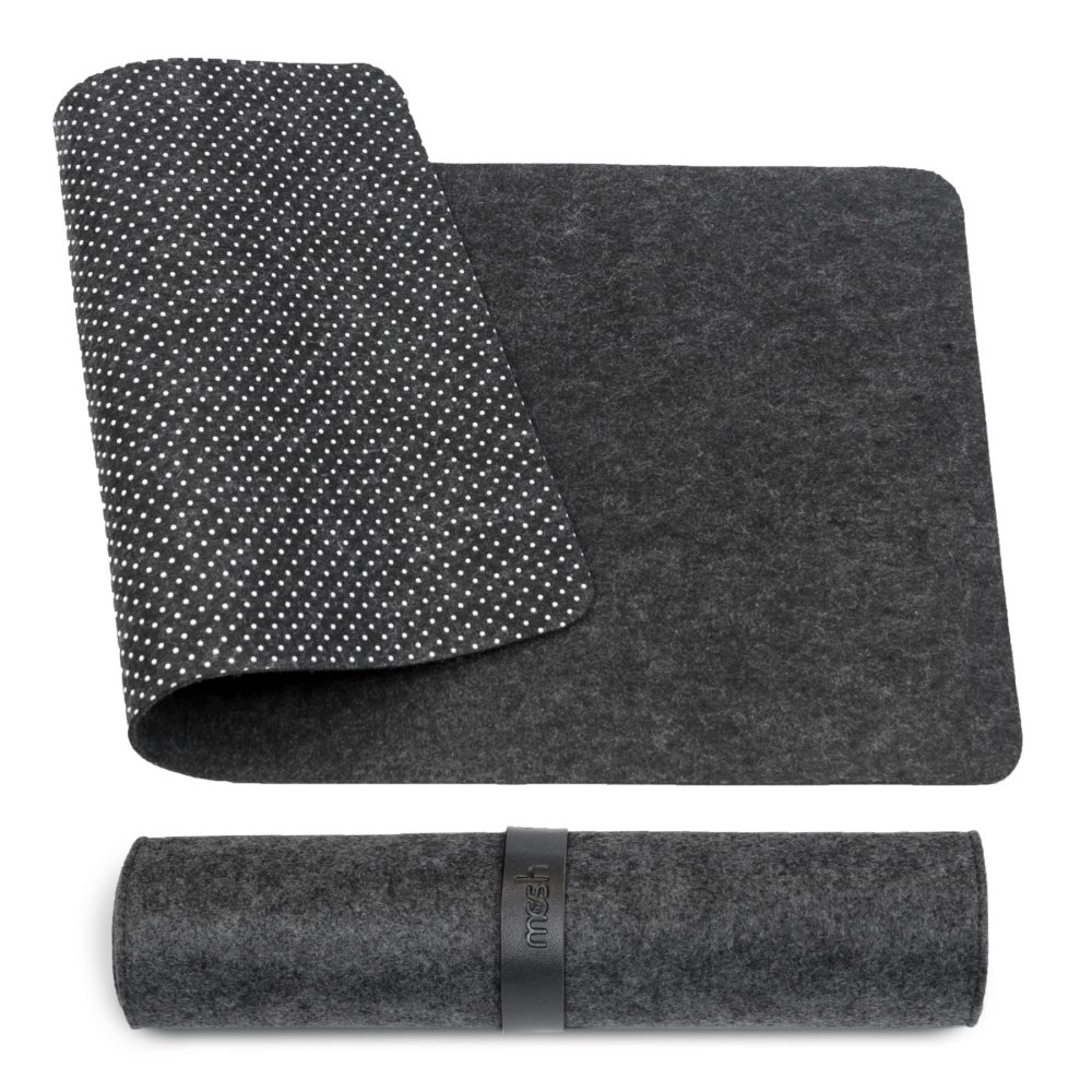 Podložka pod myš a klávesnici MOSH plstěná, černá, M,L Medium (70 x 35 cm)